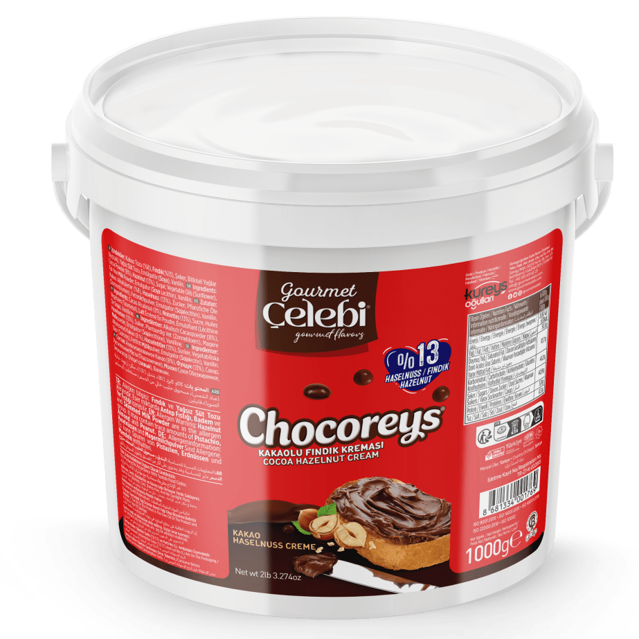 Celebiogullari Professional Cocoa Hazelnut Cream (13% Hazelnut) - 500g, 1kg & 5kg Buckets - TryAladdin