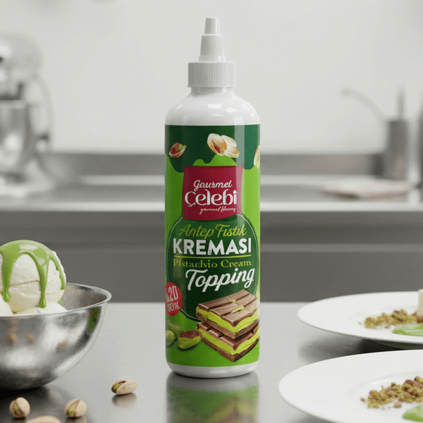 Celebiogullari Professional Pistachio Topping Sauce (20% Pistachio) - 250g, 500g & 800g Bottles - TryAladdin