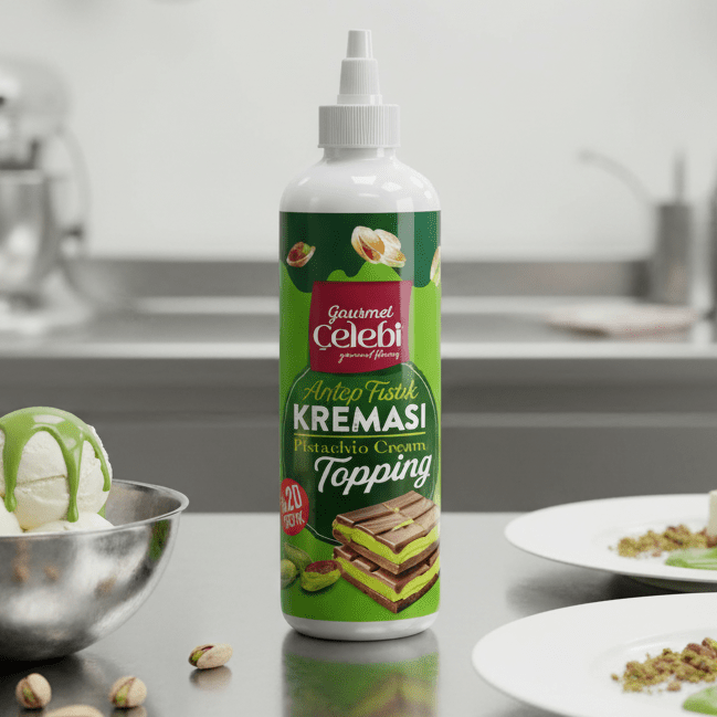 Celebiogullari Professional Pistachio Topping Sauce (20% Pistachio) - 250g, 500g & 800g Bottles - TryAladdin