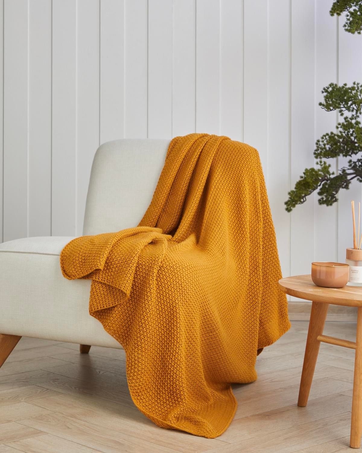 Premium Soft Decorative Throw Blanket - Mustard Yellow