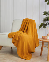 Premium Soft Decorative Throw Blanket - Mustard Yellow