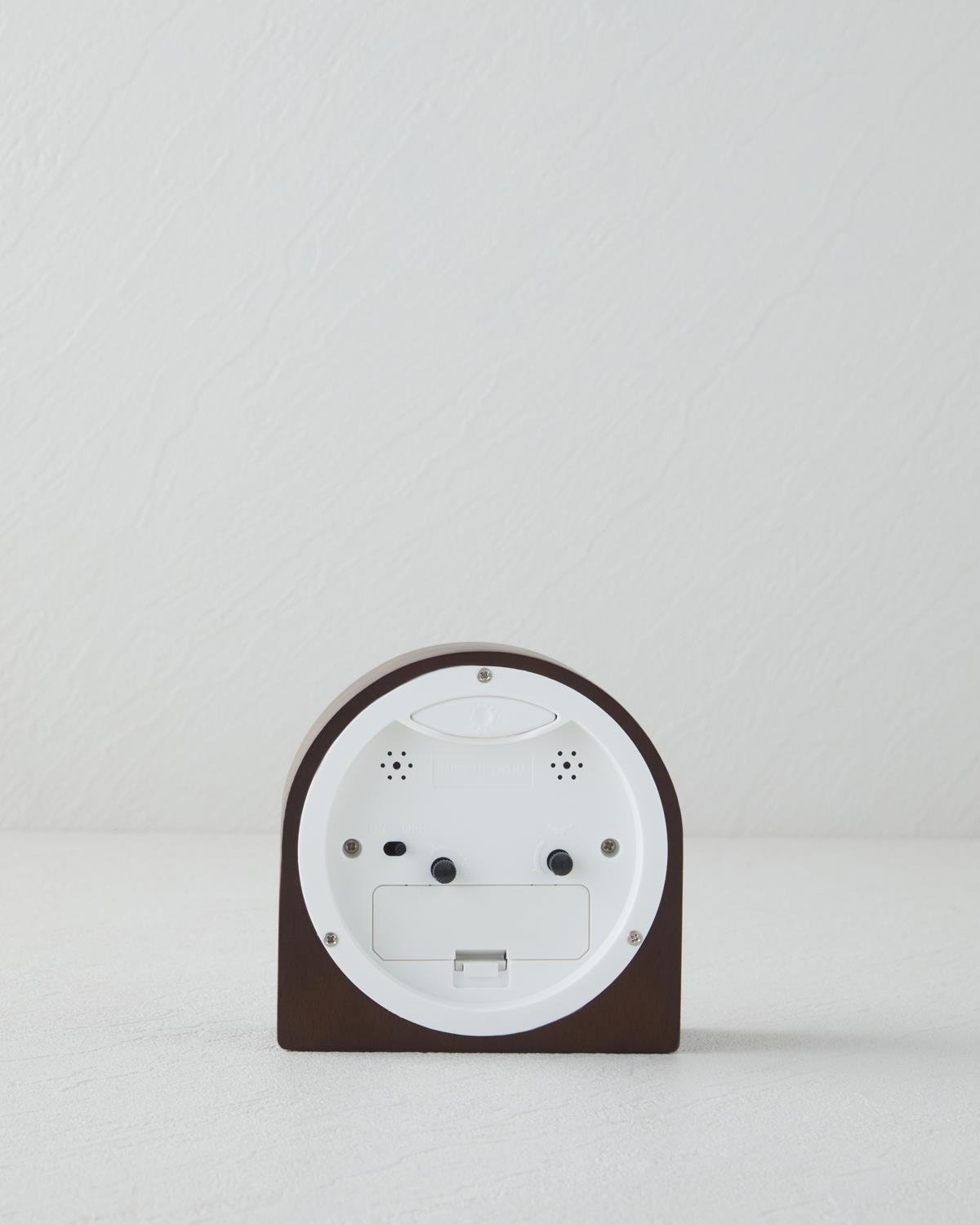 Modern Decorative Desk Clock   10cm Diameter   Coffee Brown Finish