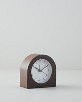 Modern Decorative Desk Clock   10cm Diameter   Coffee Brown Finish