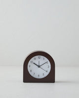 Modern Decorative Desk Clock   10cm Diameter   Coffee Brown Finish
