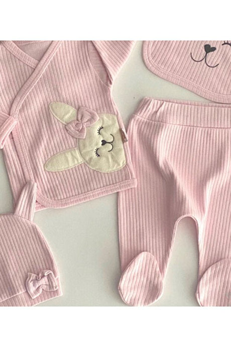 Certified Organic Pink Bear Newborn Layette Set - 500g - TryAladdin