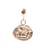 Sterling Silver Animal Medallion Pendant - Unique Oval Design