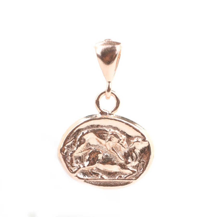 Sterling Silver Animal Medallion Pendant - Unique Oval Design