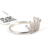 925 Sterling Silver Crown Ring - Elegant Zircon Embellishment