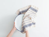 100% Cotton Kitchen Drying Cloth - Ecru & Navy Two-Tone Design