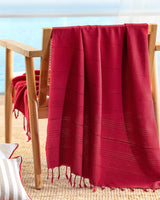 Burgundy Turkish Cotton Beach Towel - Lightweight & Absorbent
