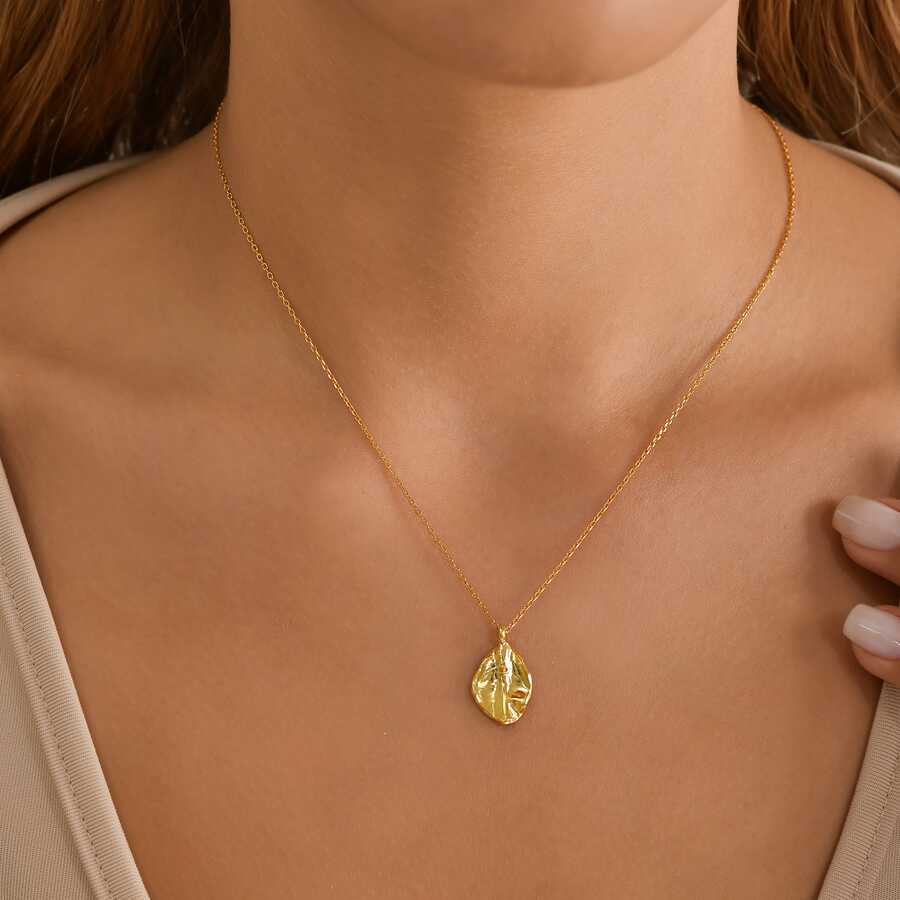 Sterling Silver Leaf Charm Necklace - Delicate Nature Design