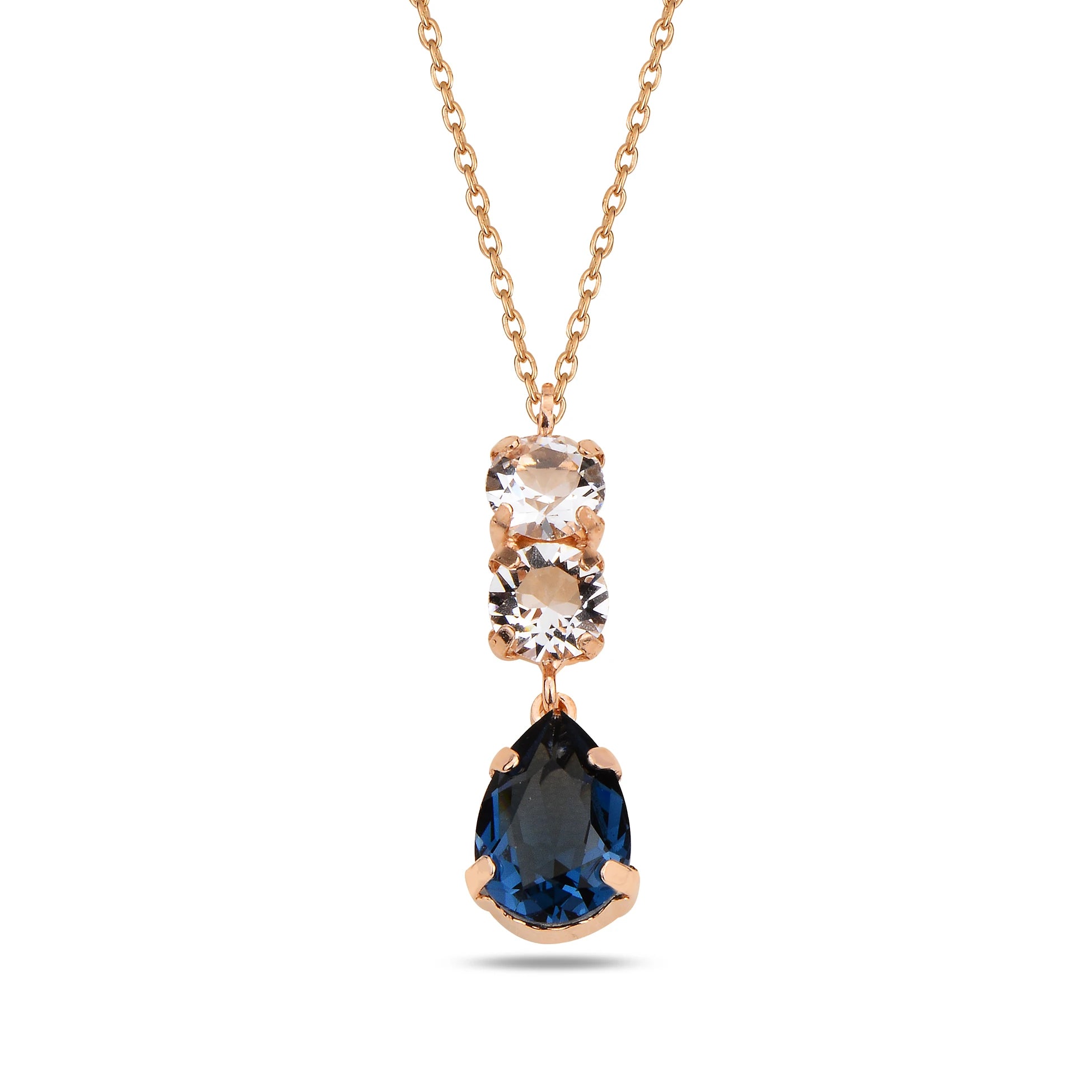 Swarovski Crystal Pendant Necklace - Elegant Pear Drop Dangle Design