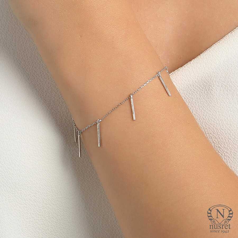 Pulsera de Flecos de Plata Esterlina Premium