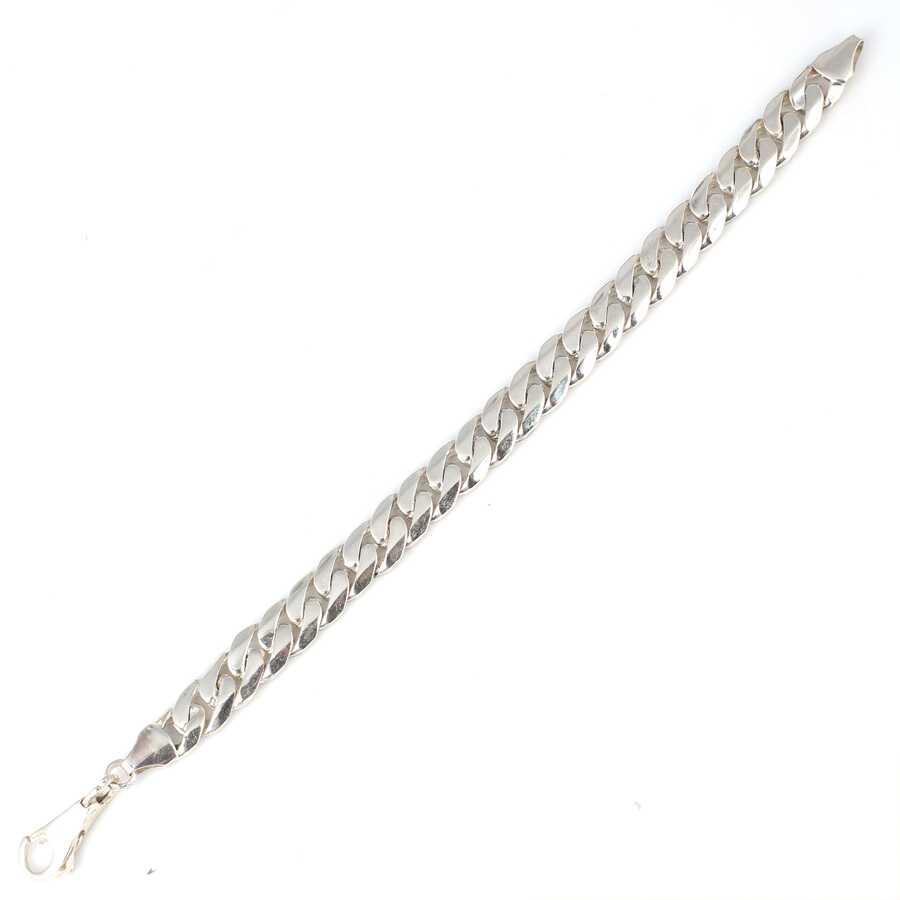 Elegant Sterling Silver Plain Chain Bracelet