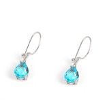 Sterling Silver Aquamarine Zircon Statement Drop Earrings