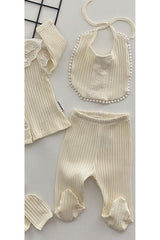 Cheerful Babies Organic Cream Lace Delights - 5 Piece Celebration Set - TryAladdin