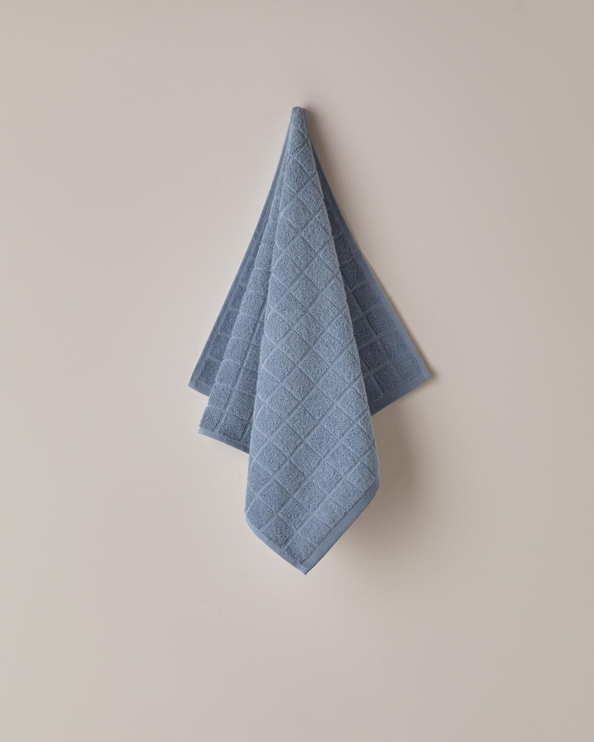Premium Checker Cotton Face Towel Soft Absorbent Blue