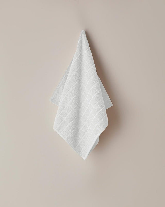 Premium-Chequer-Pattern-Soft-Cotton-Hand-Towel-White