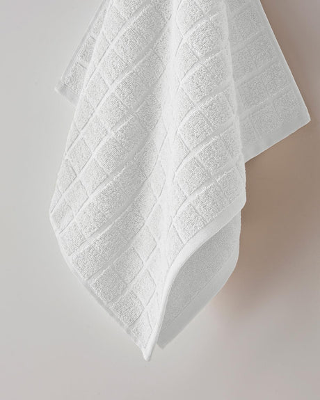 Premium-Chequer-Pattern-Soft-Cotton-Hand-Towel-White
