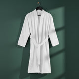 Peignoir de bain à carreaux en coton turc de qualité spa hôtel de luxe blanc