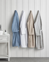 Premium Soft Cotton Bathrobe Chequer Design Blue