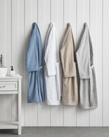 Premium Soft Cotton Bathrobe Chequer Design Blue