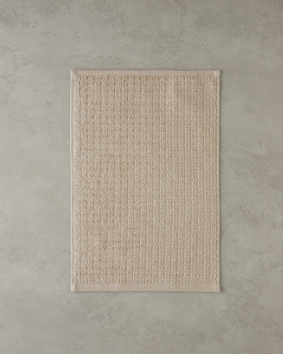 Premium tyrkisk bomuld ternet håndklæde beige 30x45cm