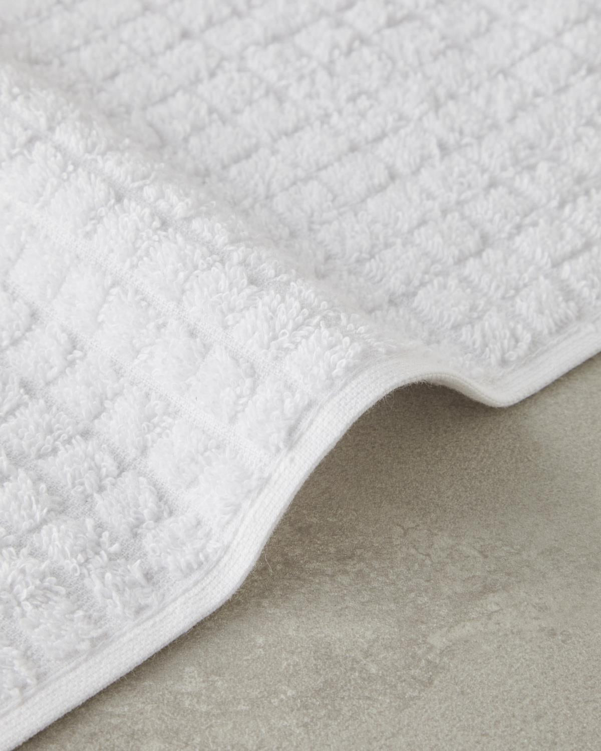 Premium White Checkered Cotton Hand Towel   Bulk Pack