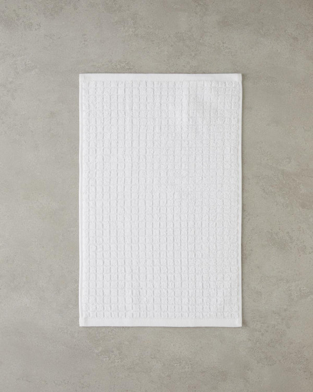 Premium White Checkered Cotton Hand Towel - Bulk Pack
