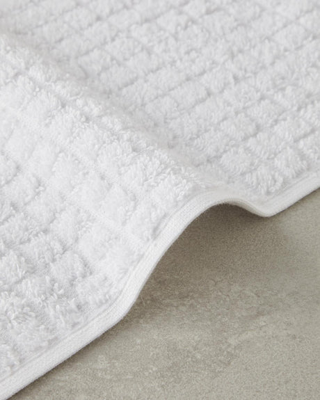 Premium White Checkered Cotton Hand Towel - Bulk Pack