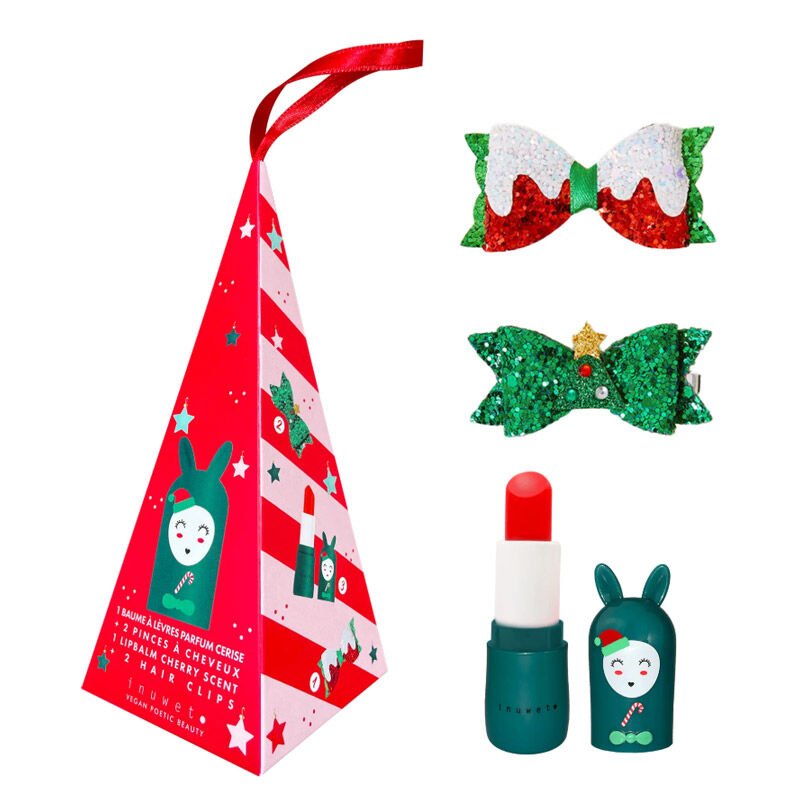 Cherry Scented Lip Balm & Hair Clip Holiday Gift Set - TryAladdin