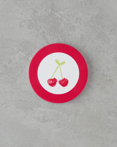 Professional Grade Ceramic Coaster Cherry Design Pink