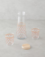 Premium 3 Piece Red Glass Water Set Elegant Beverage Service
