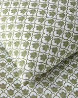 Professional Grade Easy Iron Green Double Duvet Set with Fitted Sheet