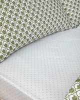 Professional Grade Easy Iron Green Double Duvet Set with Fitted Sheet