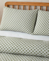 Professional Grade Easy Iron Green Double Duvet Set with Fitted Sheet