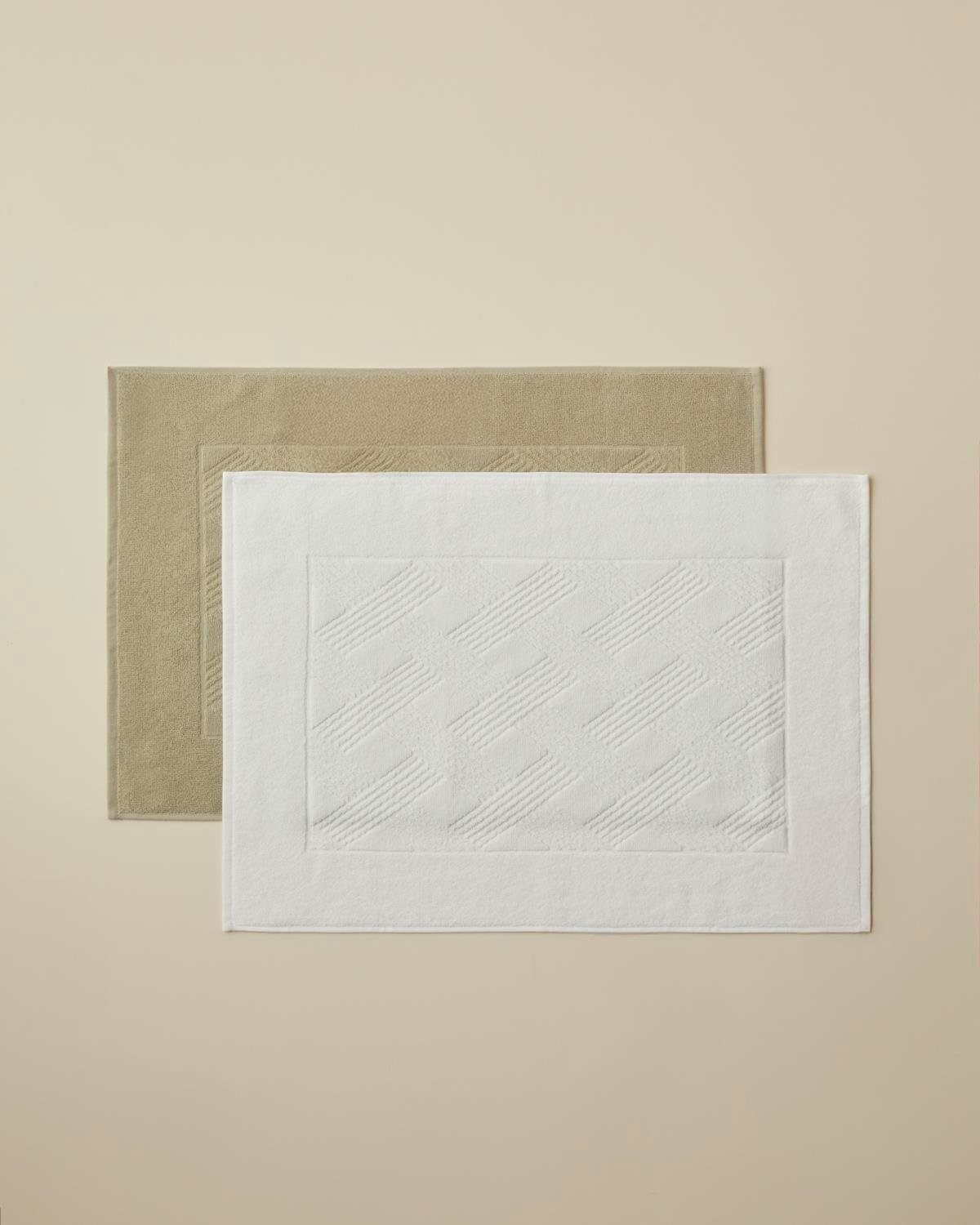 Professional-Grade-Cotton-Bath-Mat-Chic-Diamond-Ivory