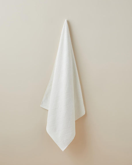 Professional Diamond Weave Cotton Bath Towel - Ivory 80x150cm