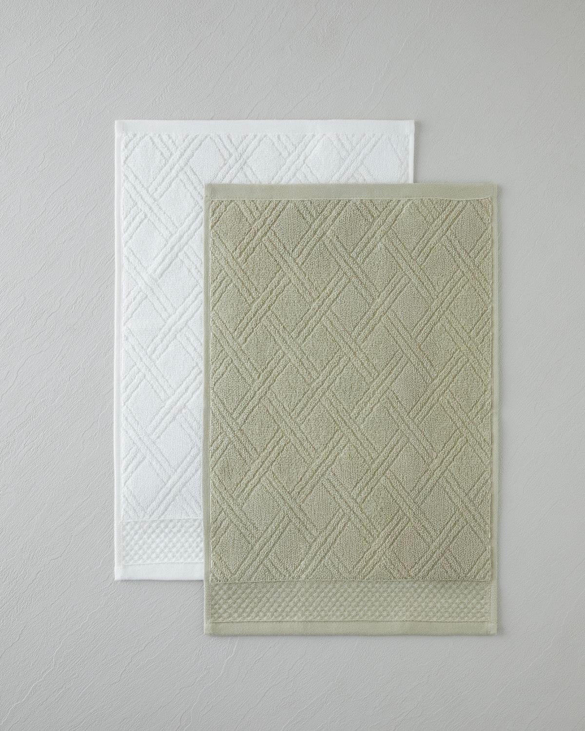 Premium Diamond Pattern Cotton Hand Towel - Ivory