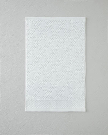 Premium Diamond Pattern Cotton Hand Towel - Ivory