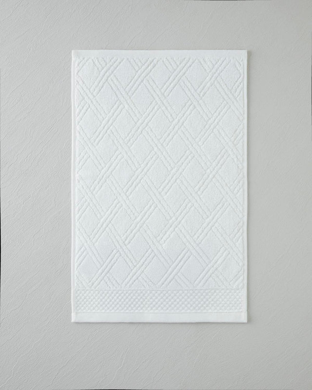 Premium Diamond Pattern Cotton Hand Towel - Ivory