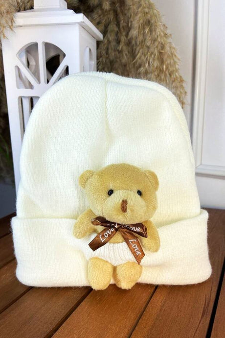 children's Plush Bear Knit Beanie - Warm & cozy 0 - 10 Yrs - TryAladdin