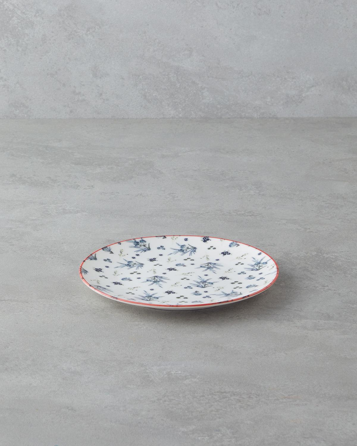 Professional Bone Porcelain Dessert Plate   Chimera Blue Motif