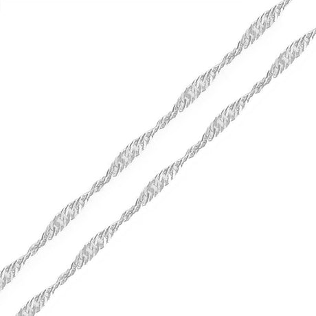 Chain - Sterling Silver Shimmering Singapore Twist Design