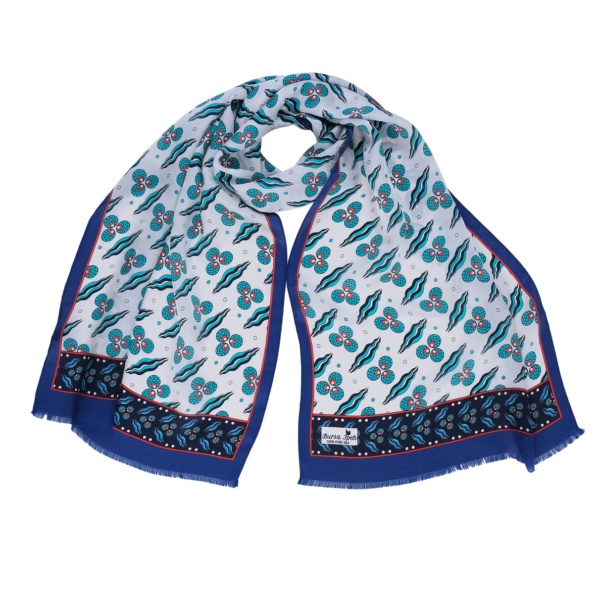 Cintemani Breathable Silk Scarf in Blue Color