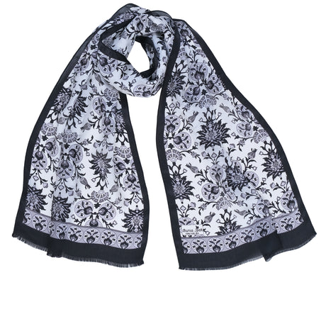 Cintemani Breathable Silk Scarf in Charcoal & Gray