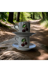 Ciporcal Premium Turkish Coffee Cup Set - Cherry Motif - 2 - Piece - TryAladdin