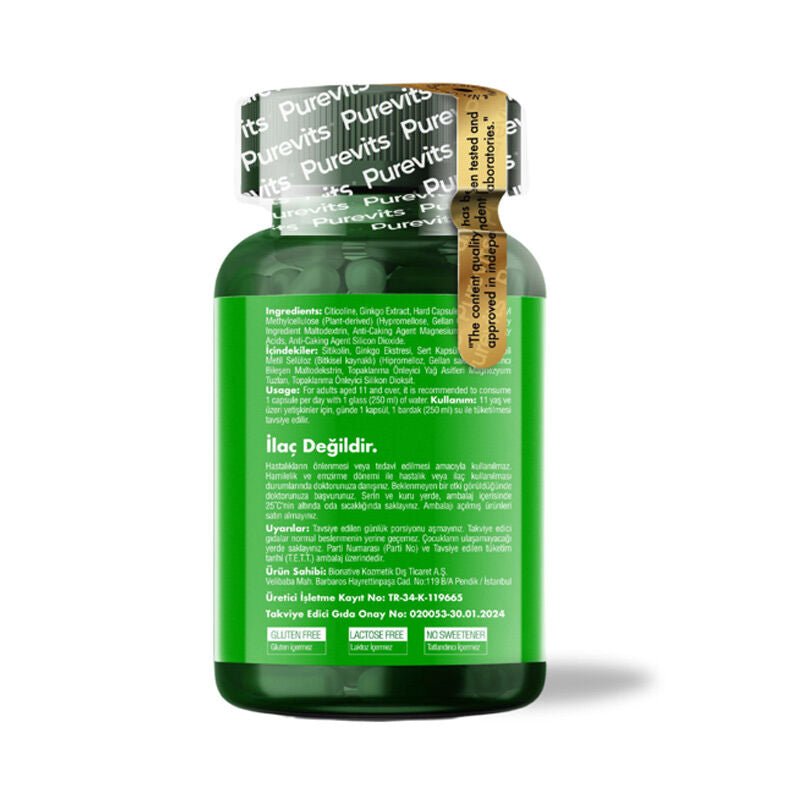 Citicoline Cognizin & Ginkgo Biloba - Cognitive Support Vegan Capsules - TryAladdin