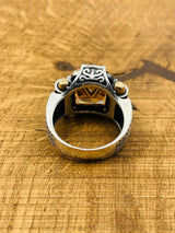 Citrine Silver Men's Ring