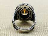 Citrine Stone Silver Men's and Women's Ring